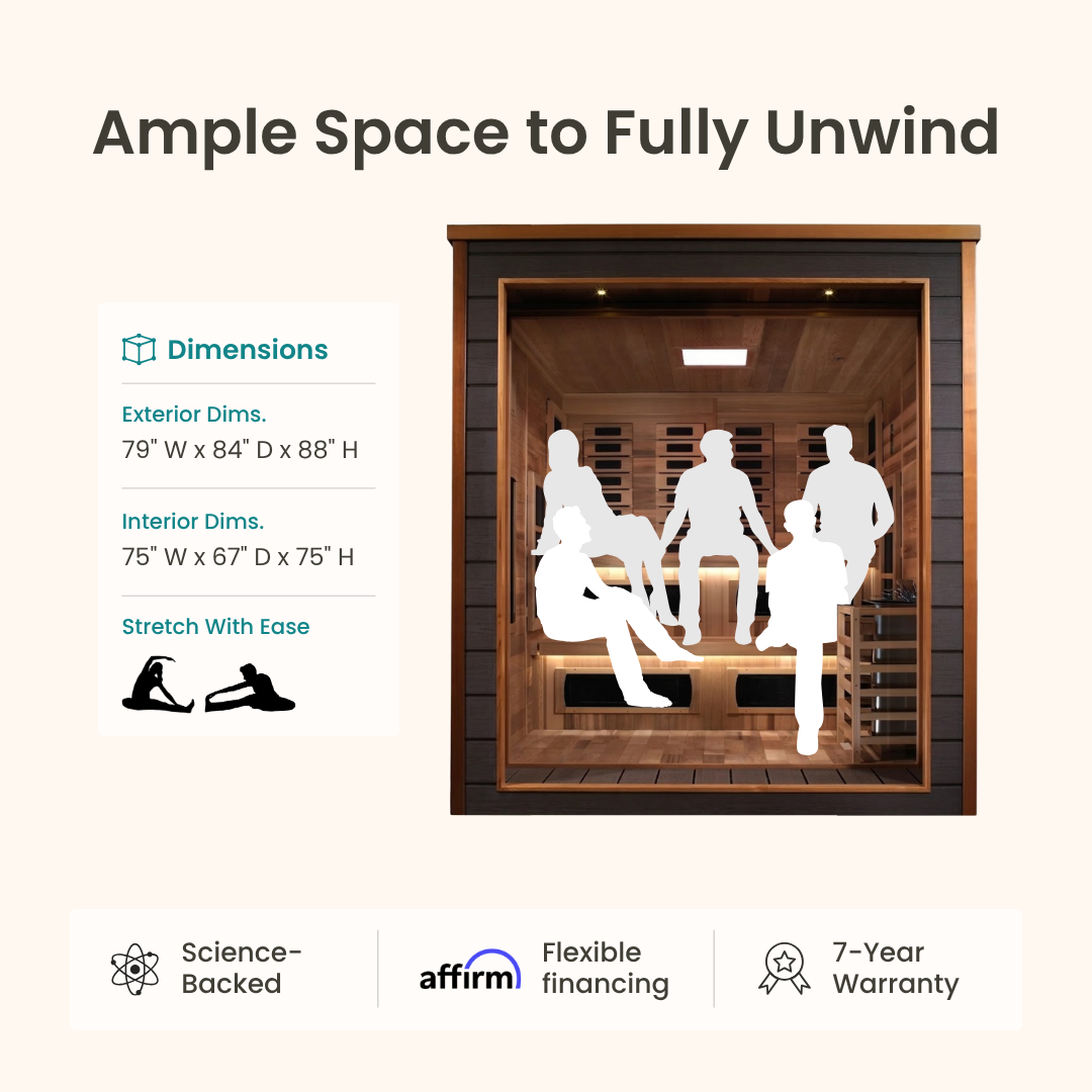 Grand Renew Hybrid Outdoor Sauna - 6 Person