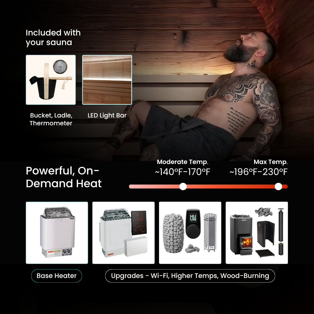 Governor King Traditional Outdoor Sauna - 4 Person