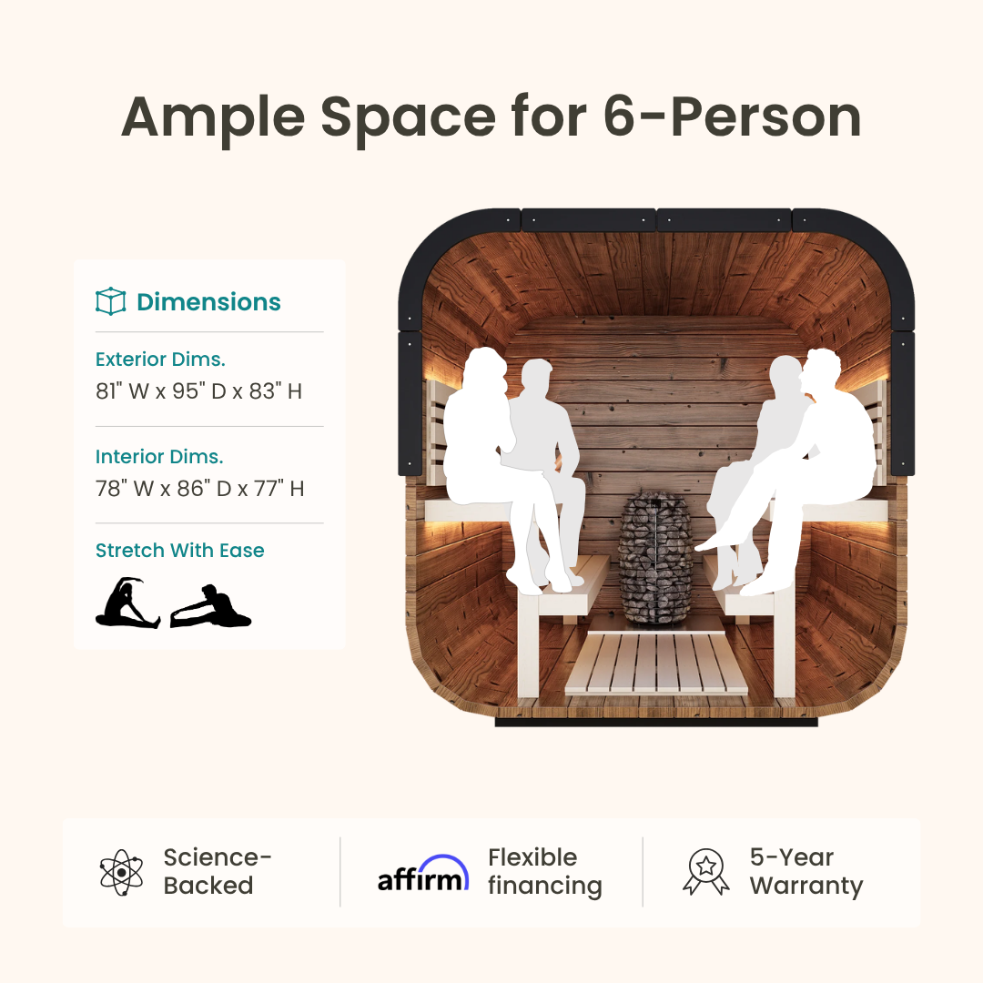 Grand Governor Traditional Outdoor Sauna - 6 Person