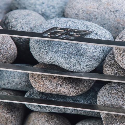 Close-up of sauna stones