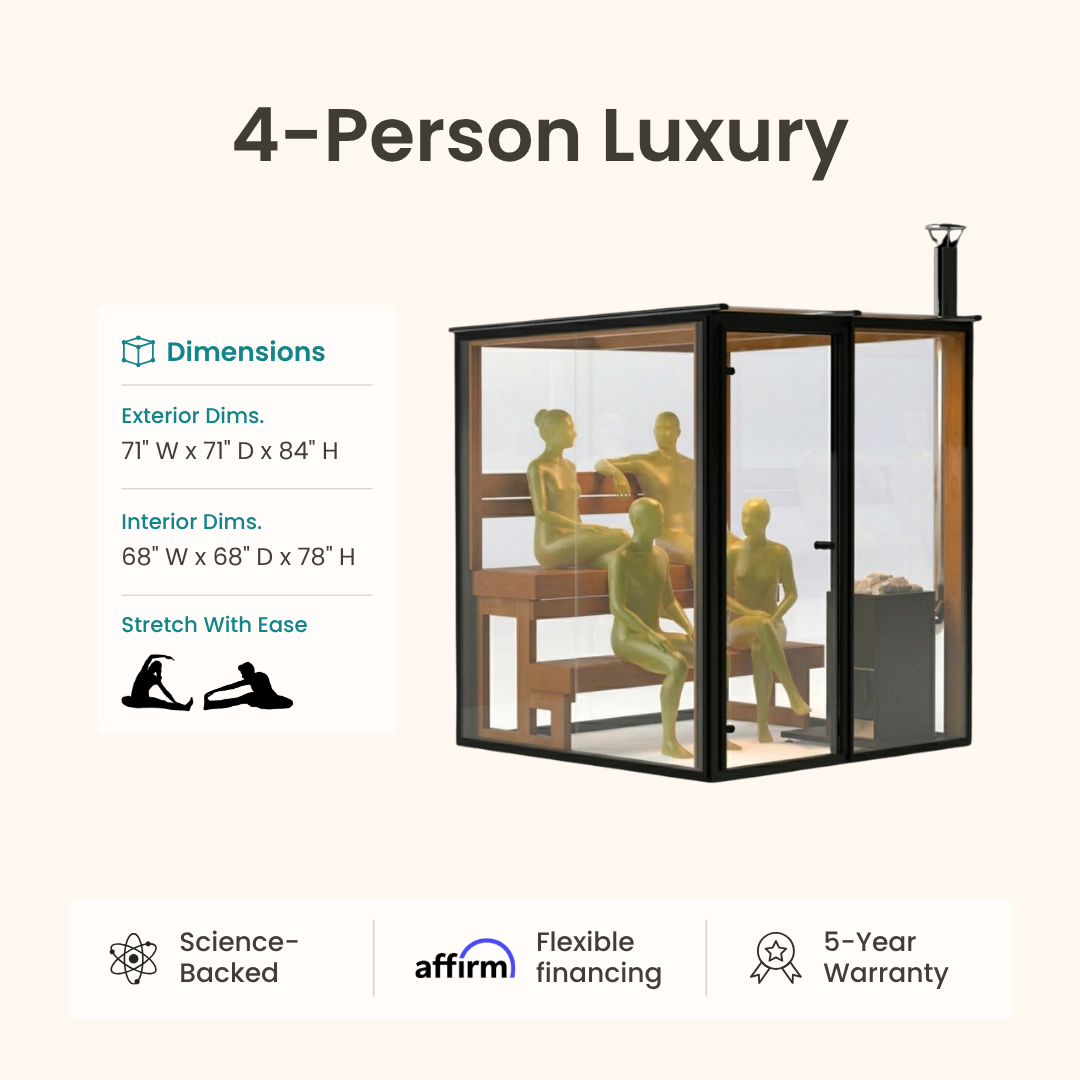 Panorama Glass Traditional Outdoor Luxury Sauna - 4 Person