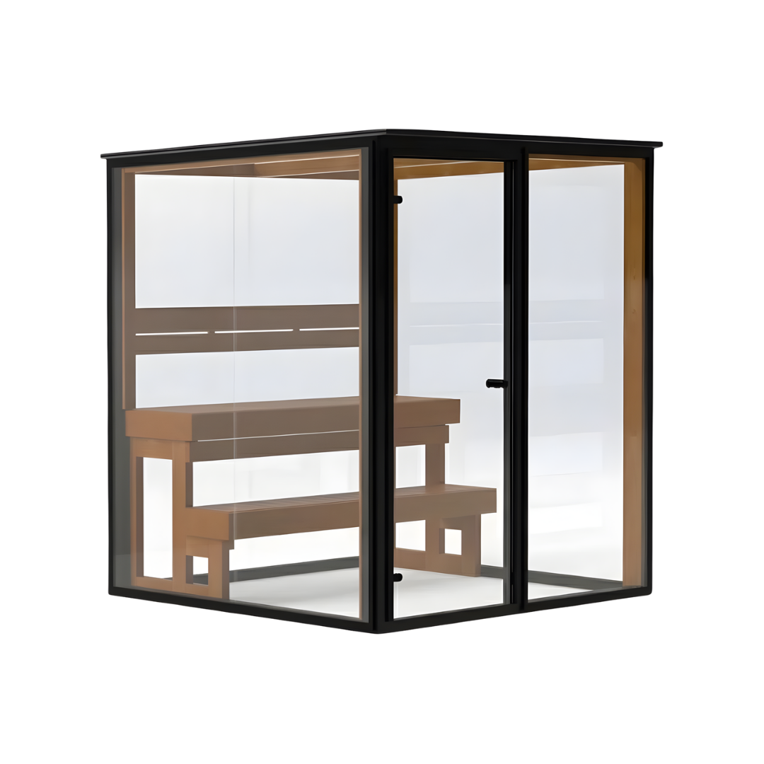 Panorama Glass Traditional Outdoor Luxury Sauna - 4 Person