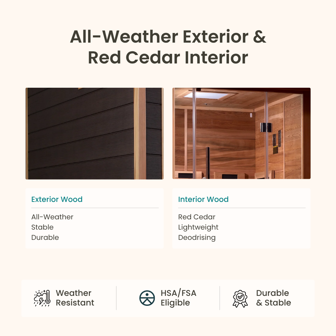 Renew Hybrid Outdoor Sauna - 2 Person