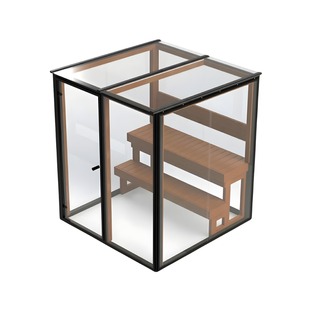 Panorama Glass Traditional Outdoor Luxury Sauna - 4 Person