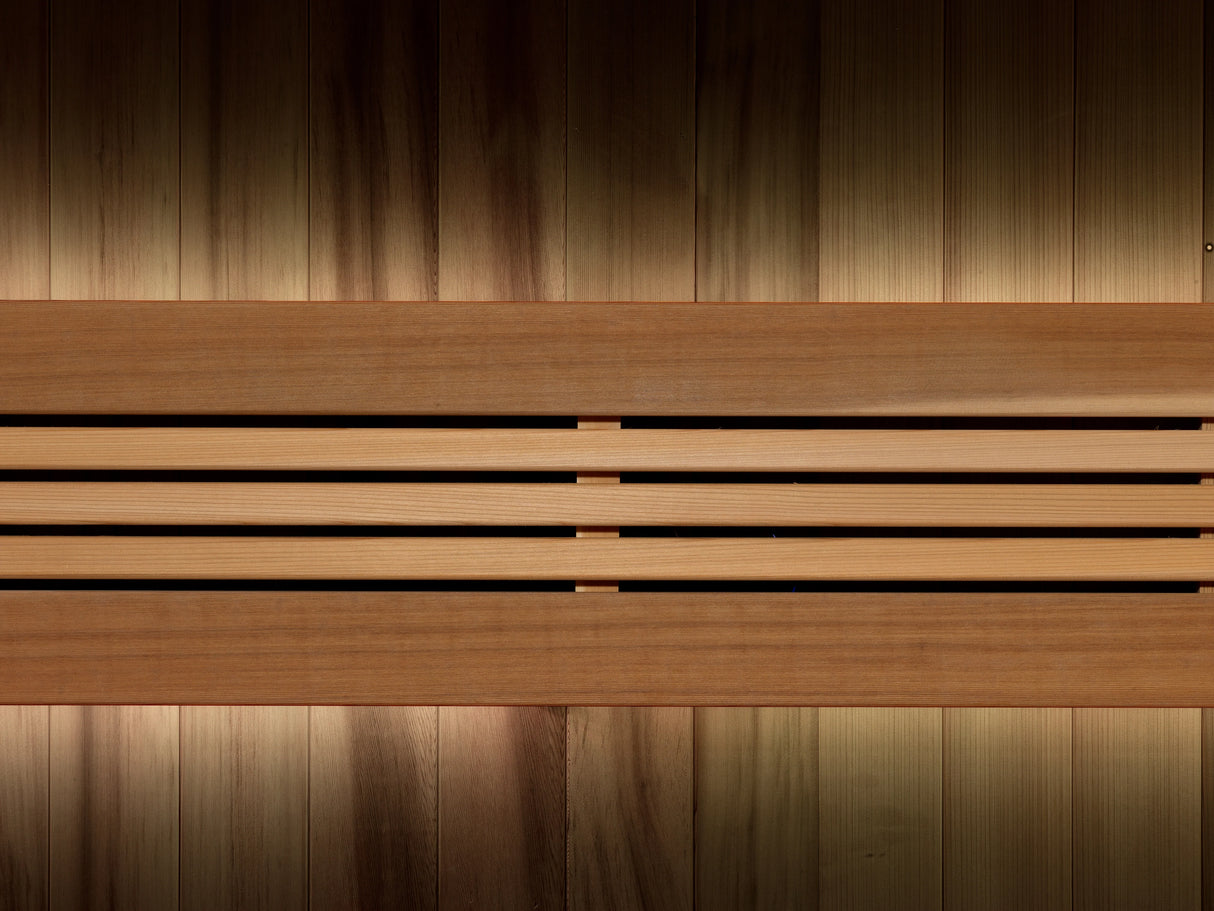 Close details of an Ally 2-Person Traditional Indoor Sauna