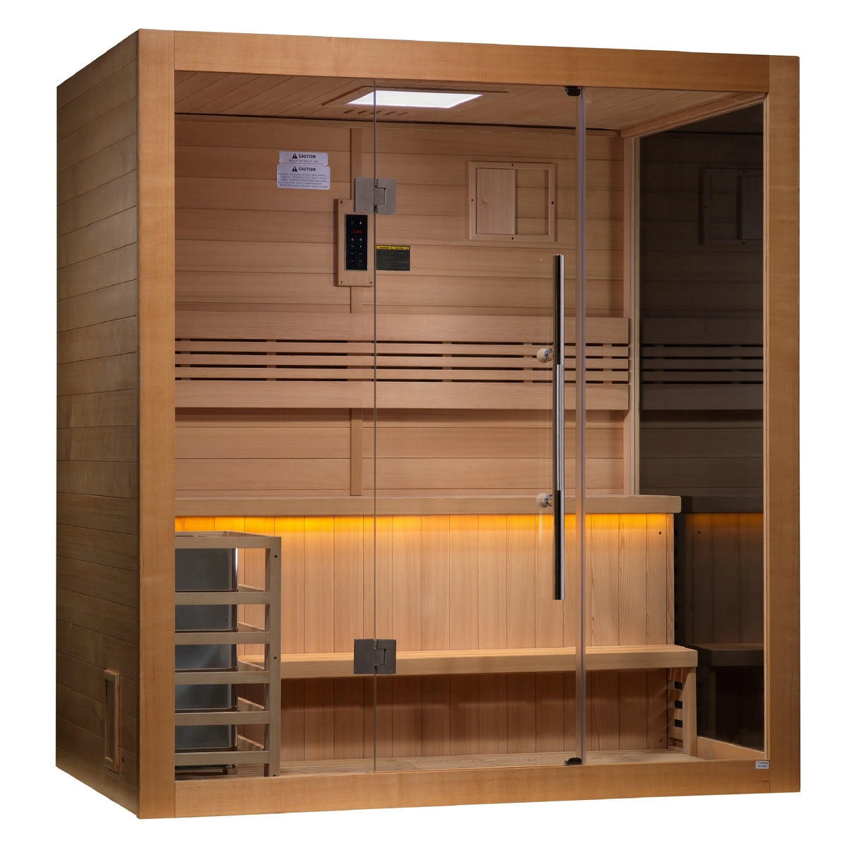 Fierce sauna cedar wood walls and ceiling highlighting premium craftsmanship and natural texture