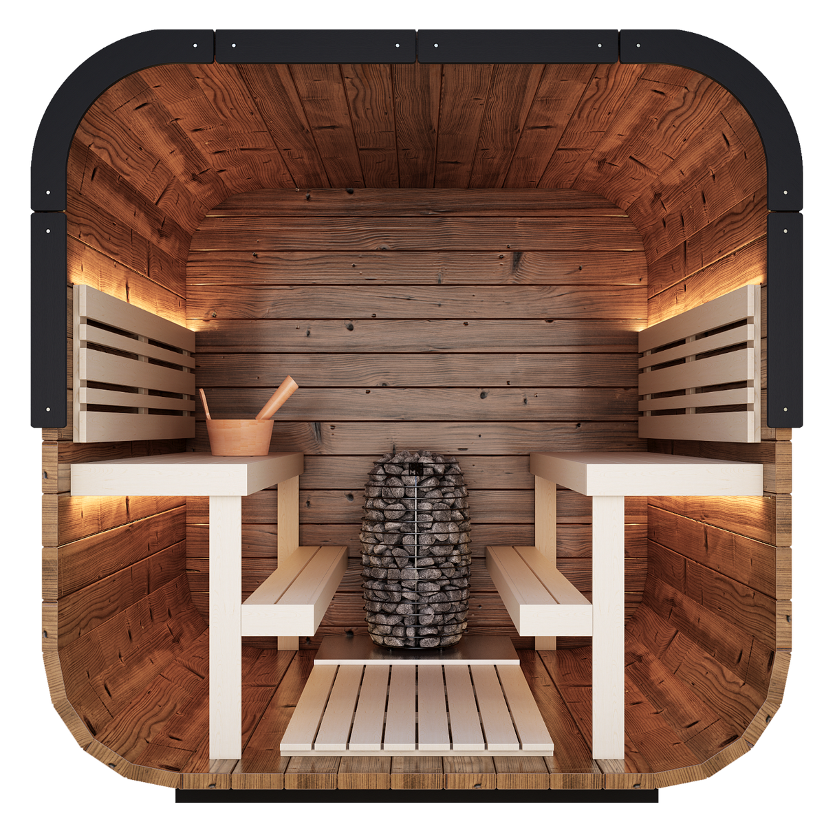 Grand Governor Front Glass Traditional Outdoor Sauna - 6 Person