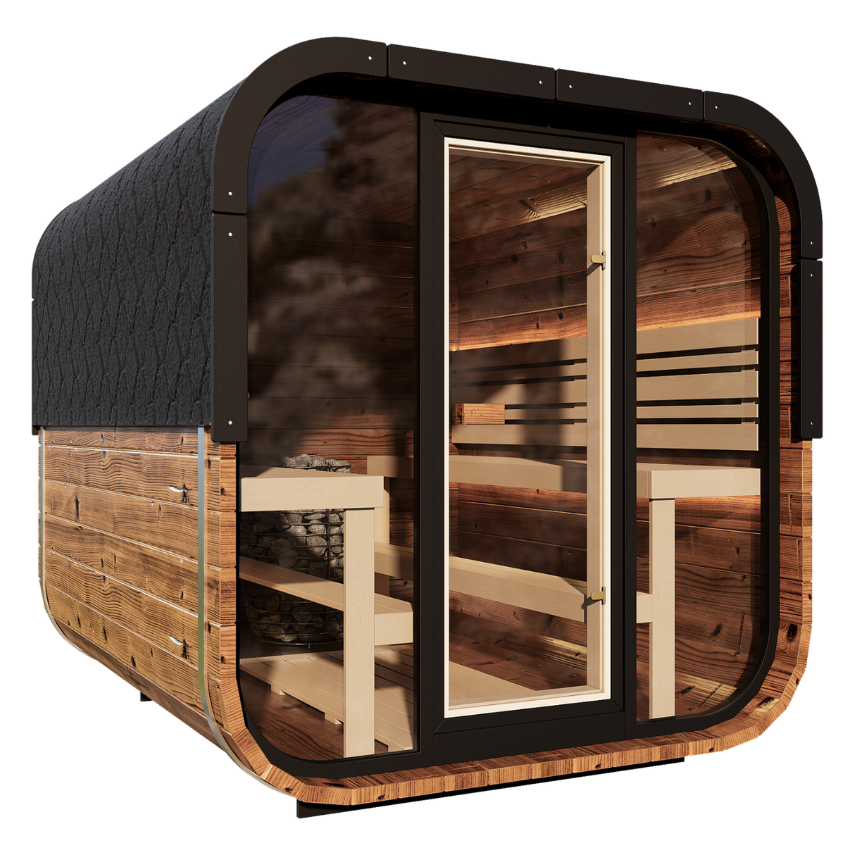 Grand Governor Front Glass Traditional Outdoor Sauna - 6 Person