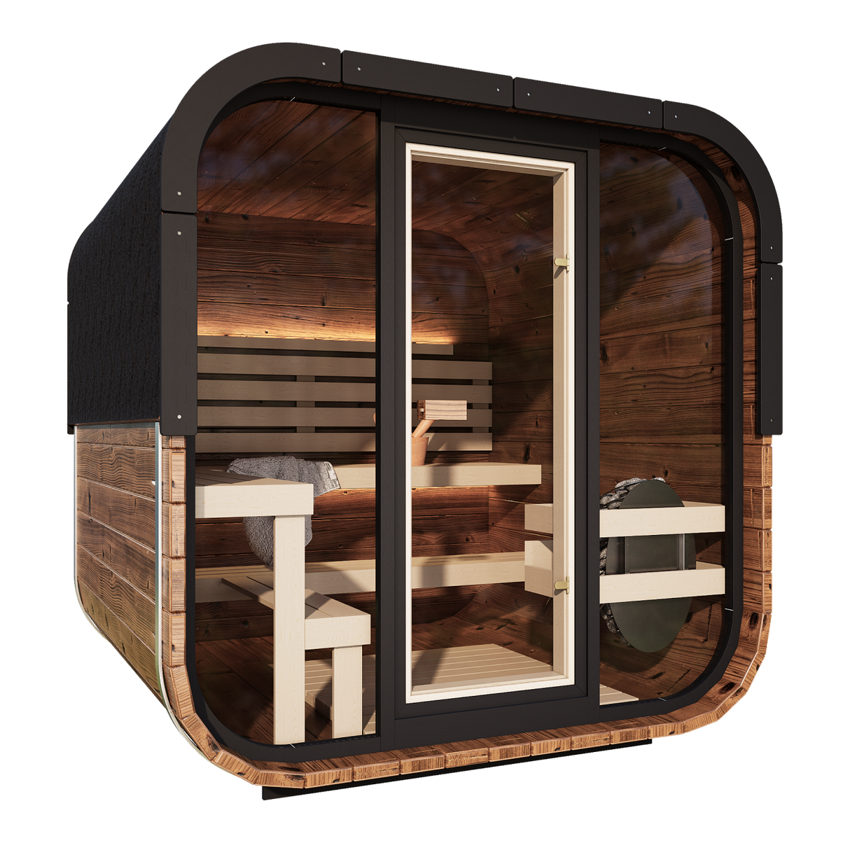 Governor King Front Glass Traditional Outdoor Sauna - 4 Person
