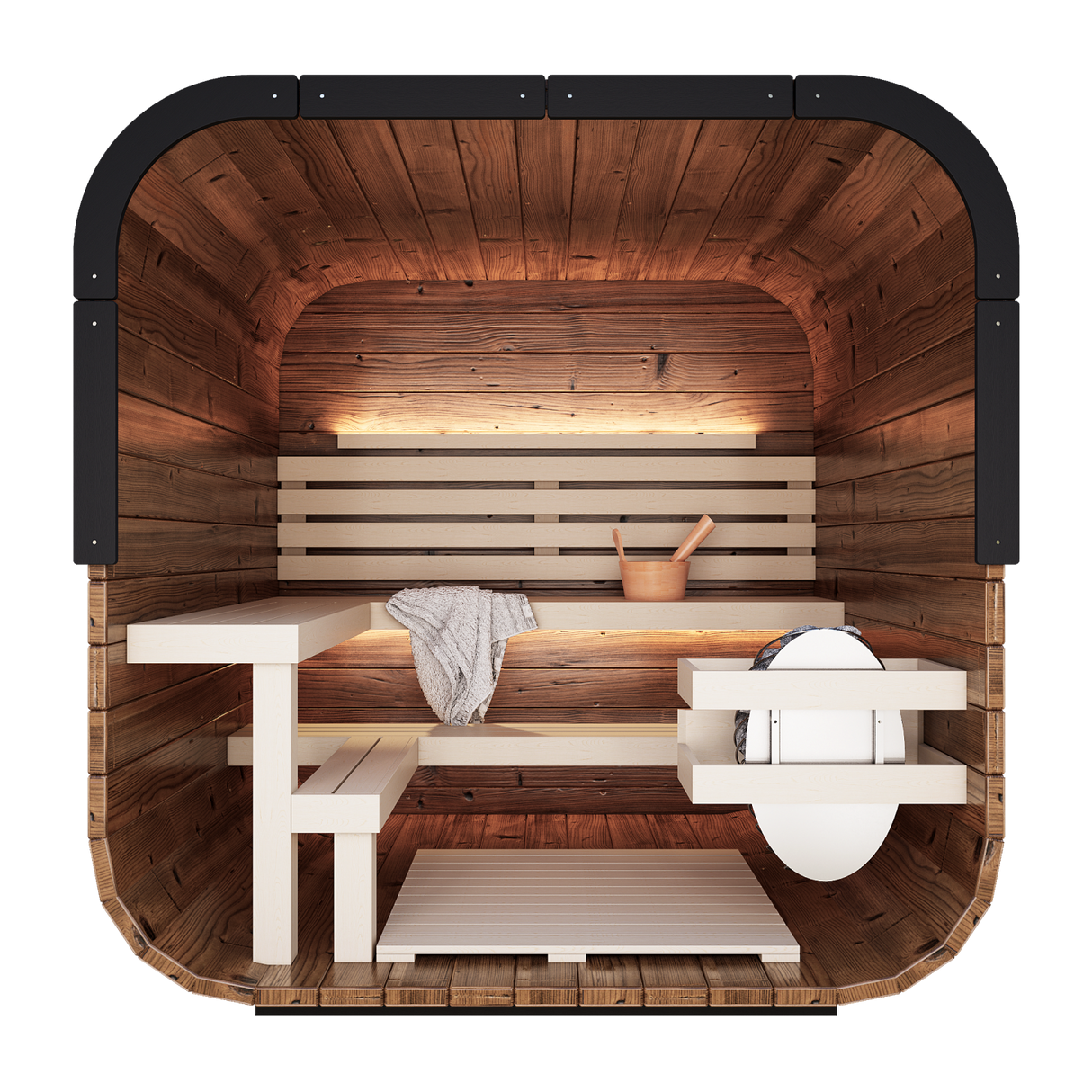 Governor King Front Glass Traditional Outdoor Sauna - 4 Person
