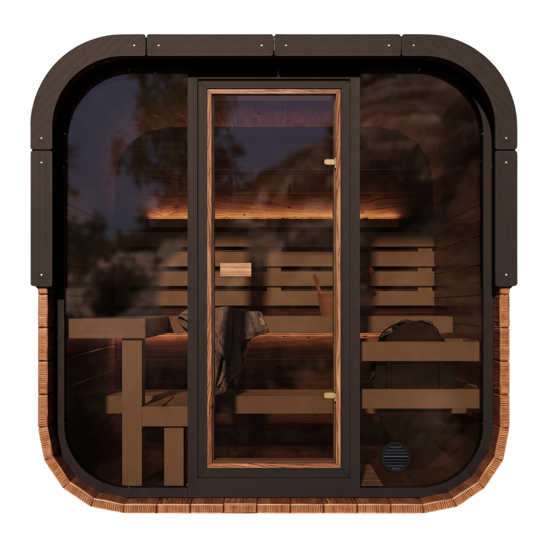 Governor Front Glass Traditional Outdoor Sauna - 3 Person