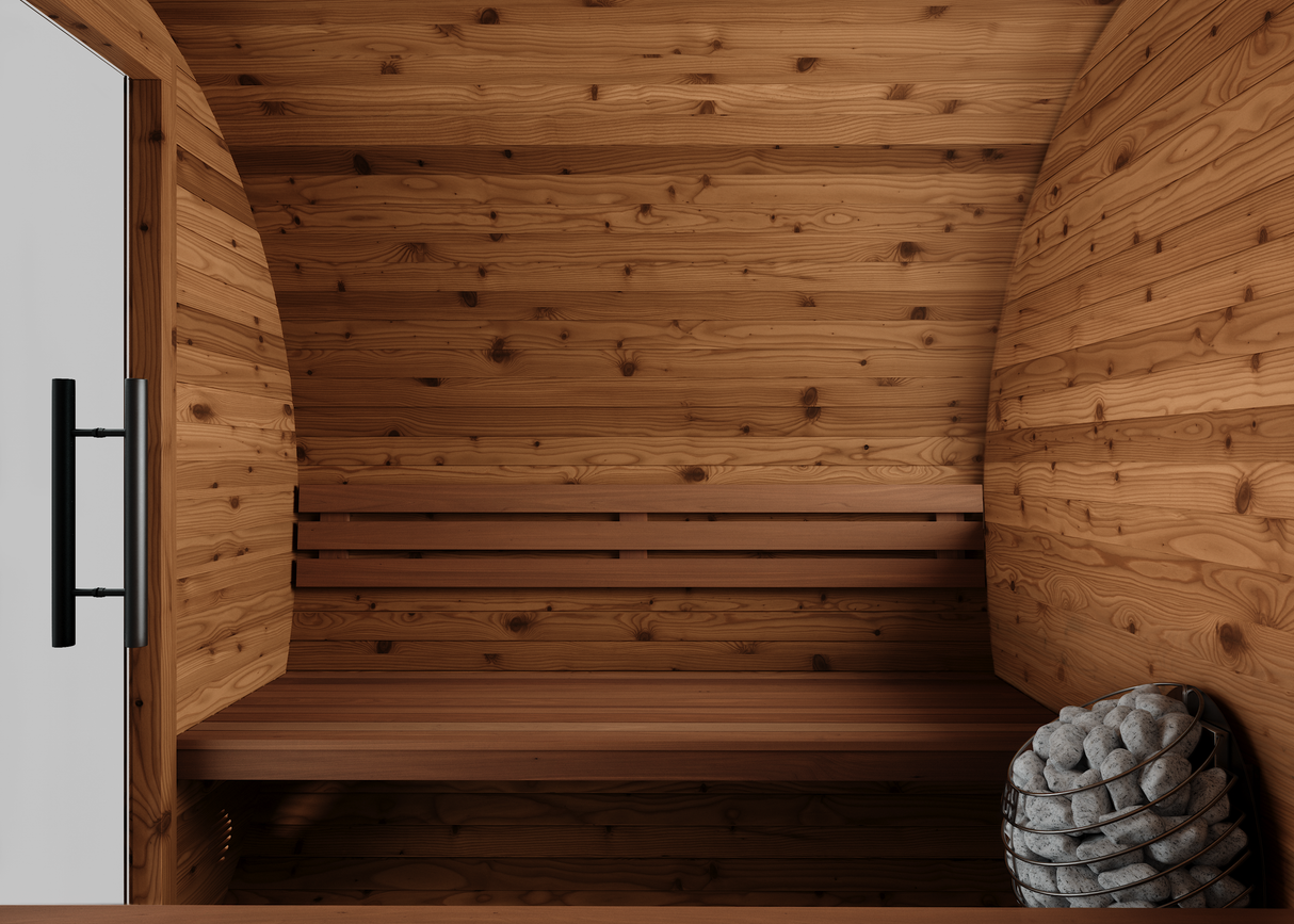 Interior sectional view of the Horizon sauna