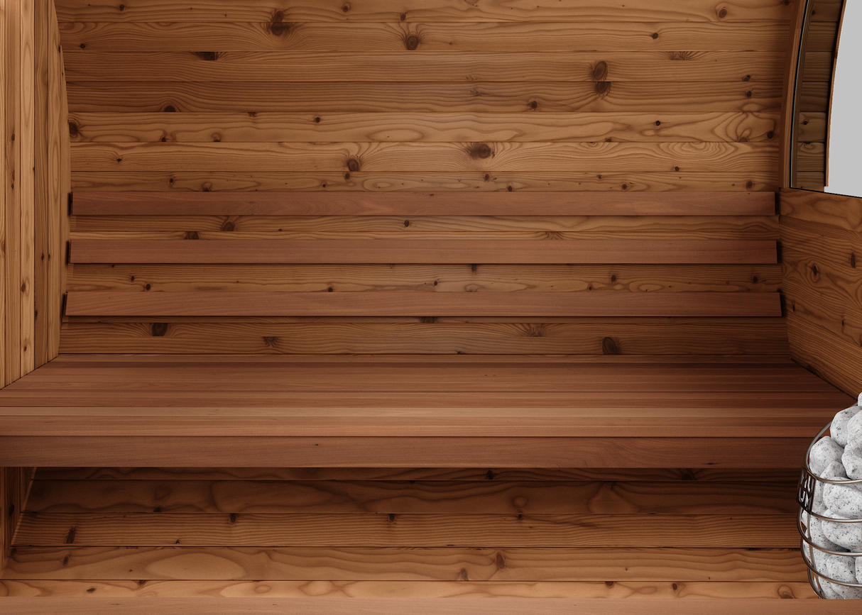 Interior view of the Horizon sauna's bench