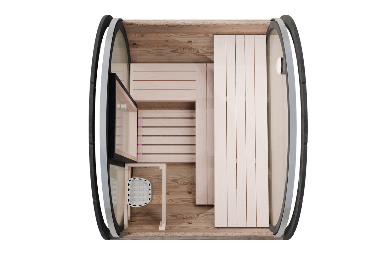 Nordic II Traditional Outdoor Barrel Sauna - 3 Person