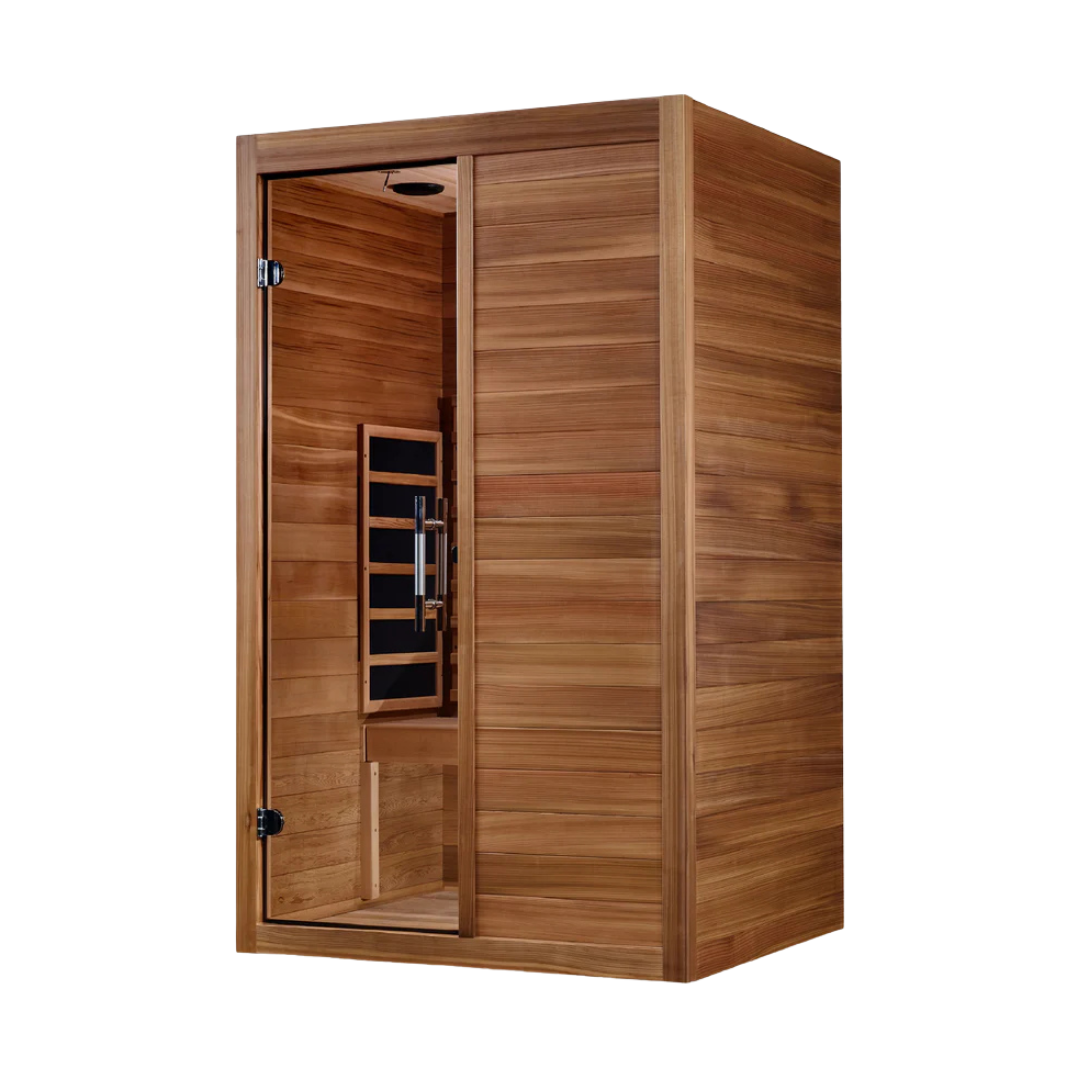 Left side exterior view of the Reprieve sauna