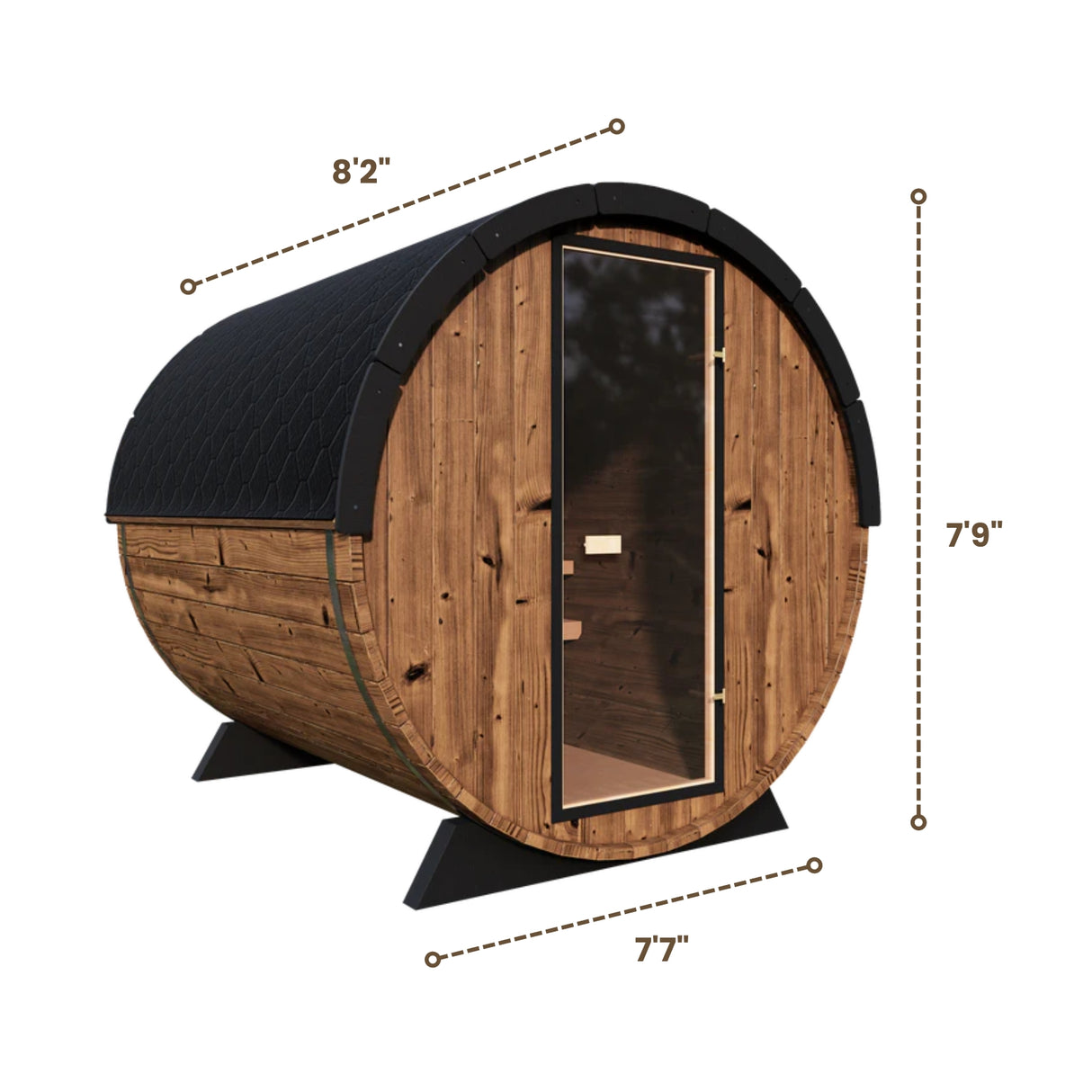Grand Nordic Traditional Outdoor Barrel Sauna Dimensions