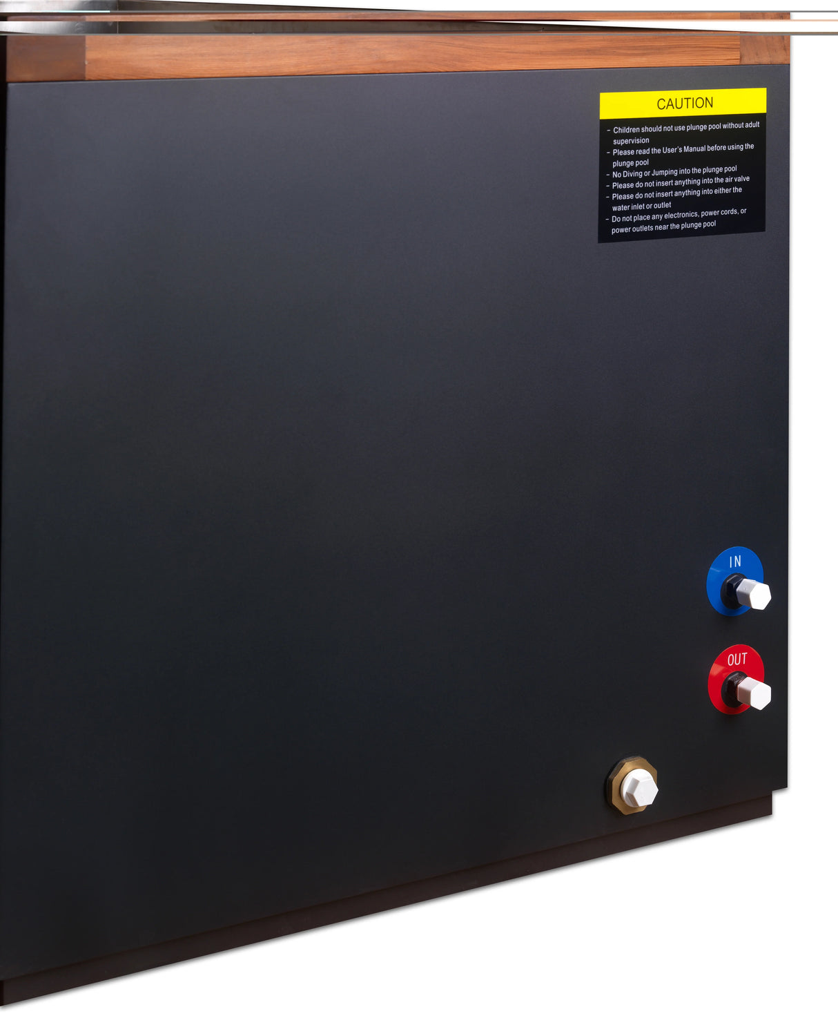 Backside and connections of a Dynamic Infrared Sauna.