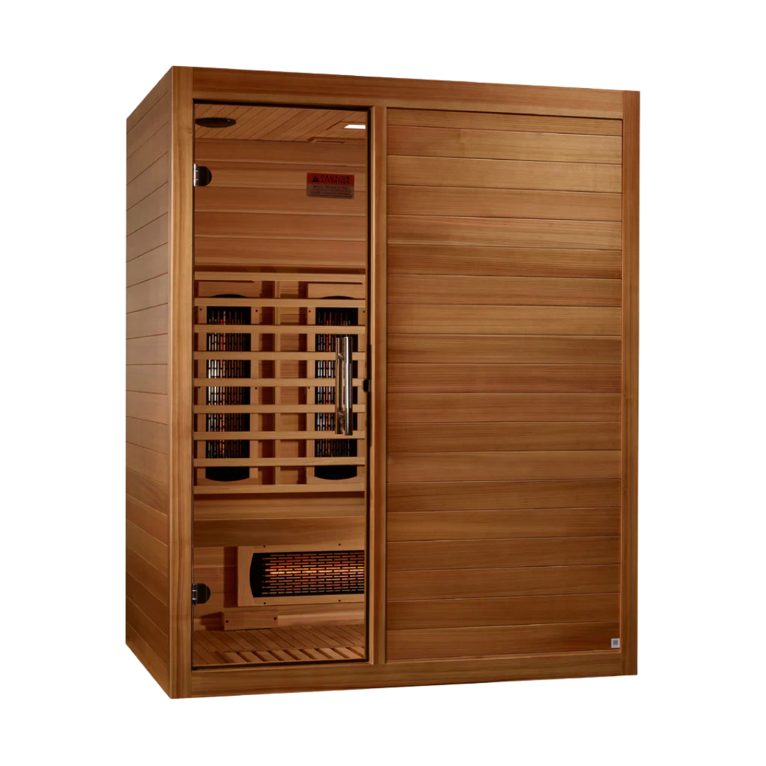 Side exterior view of the Uplift sauna