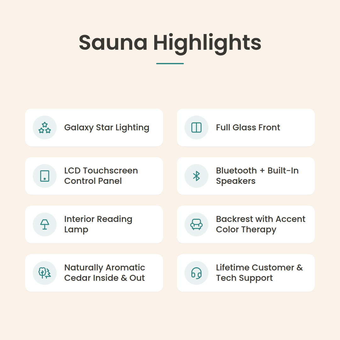 Ally King Traditional Indoor Sauna - 3 Person - Highlights