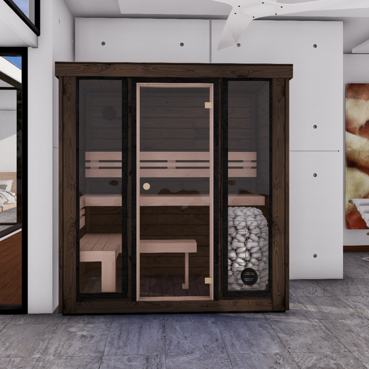 Monarch in an indoor living room