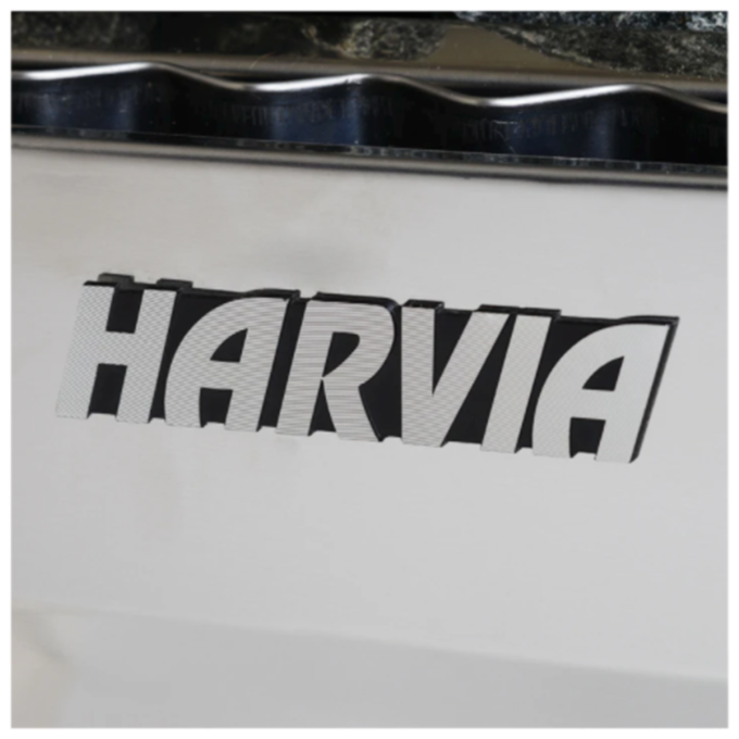 Harvia Logo on a Harvia Electric KIP Heater