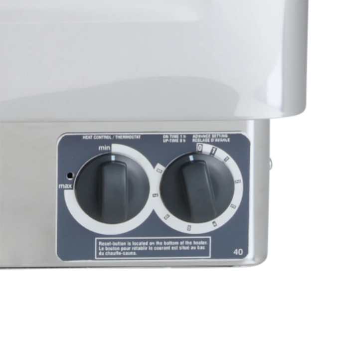 Left and right dial layout for heat and on off delay timer