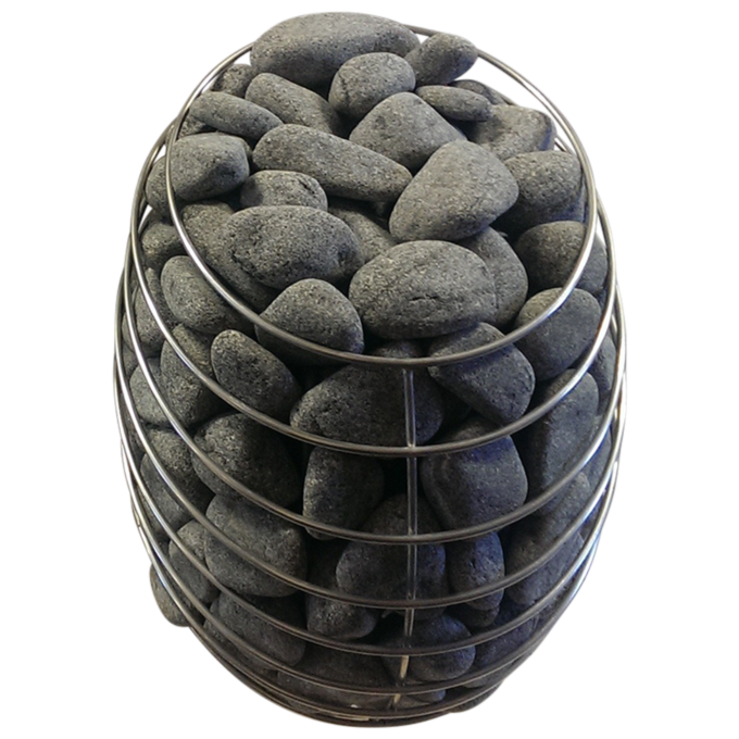 Front view of compact sauna heater