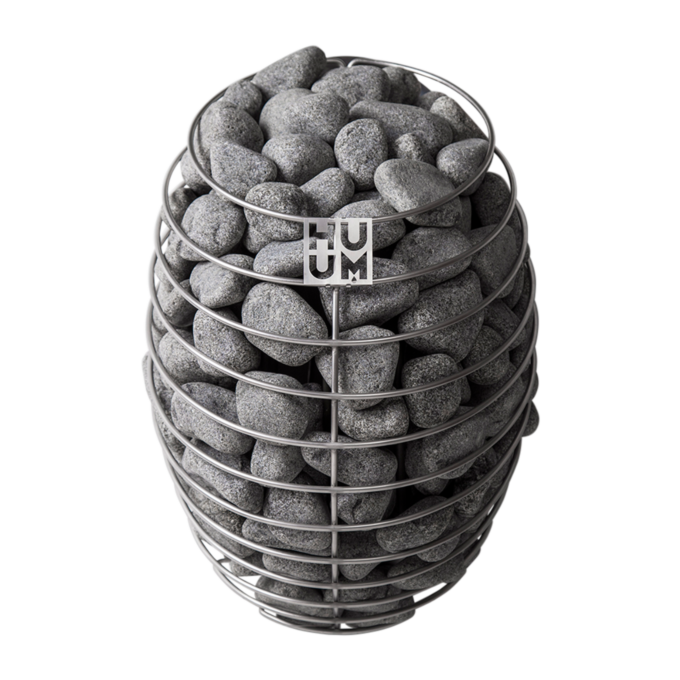 Studio photo of Huum Drop electric heater ready for installation