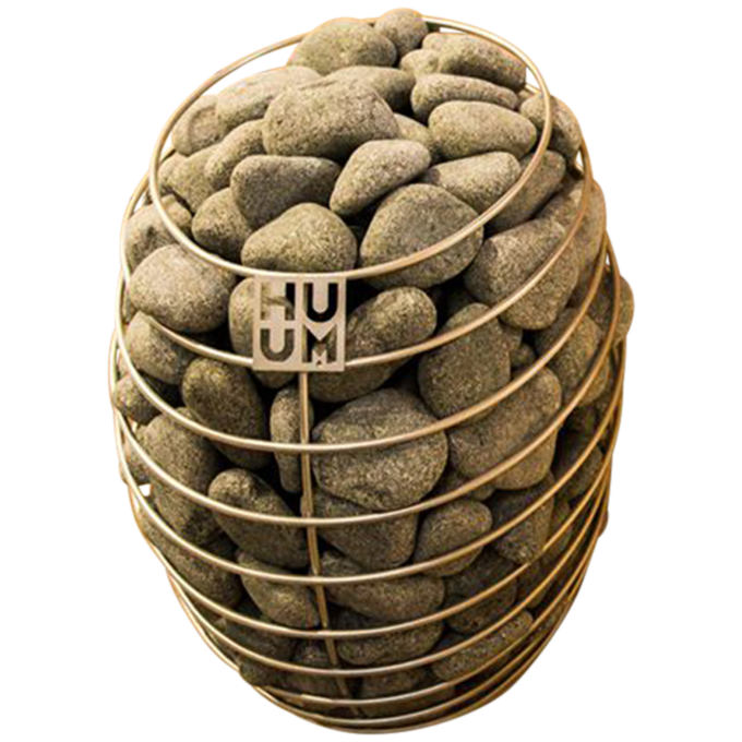 Front view of compact sauna heater