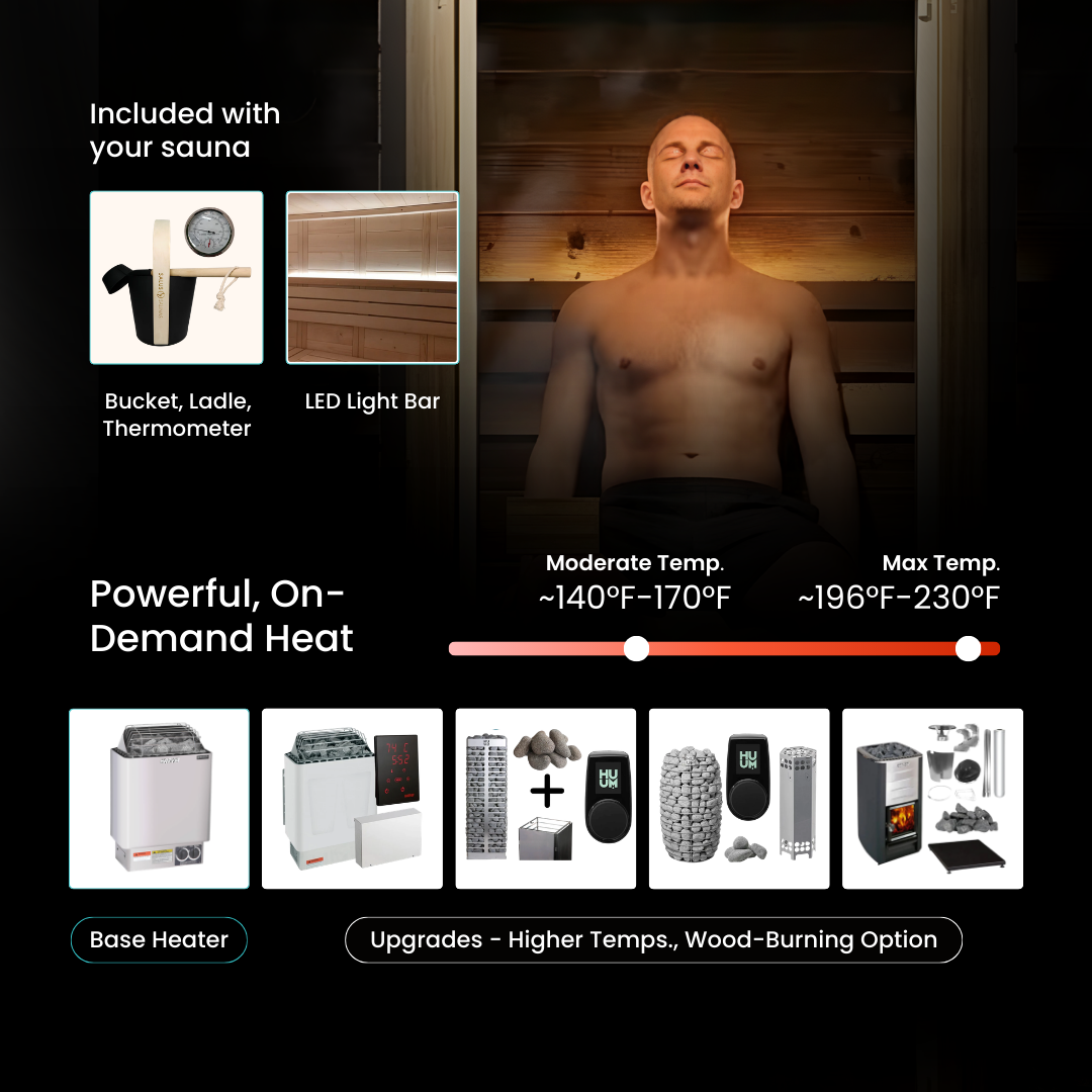 Monarch King II Traditional Outdoor Sauna - 4 Person