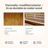 Nordic II Traditional Outdoor Barrel Sauna - 3 Person