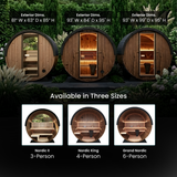 Nordic II Traditional Outdoor Barrel Sauna - 3 Person
