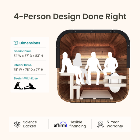 Governor King Traditional Outdoor Sauna - 4 Person