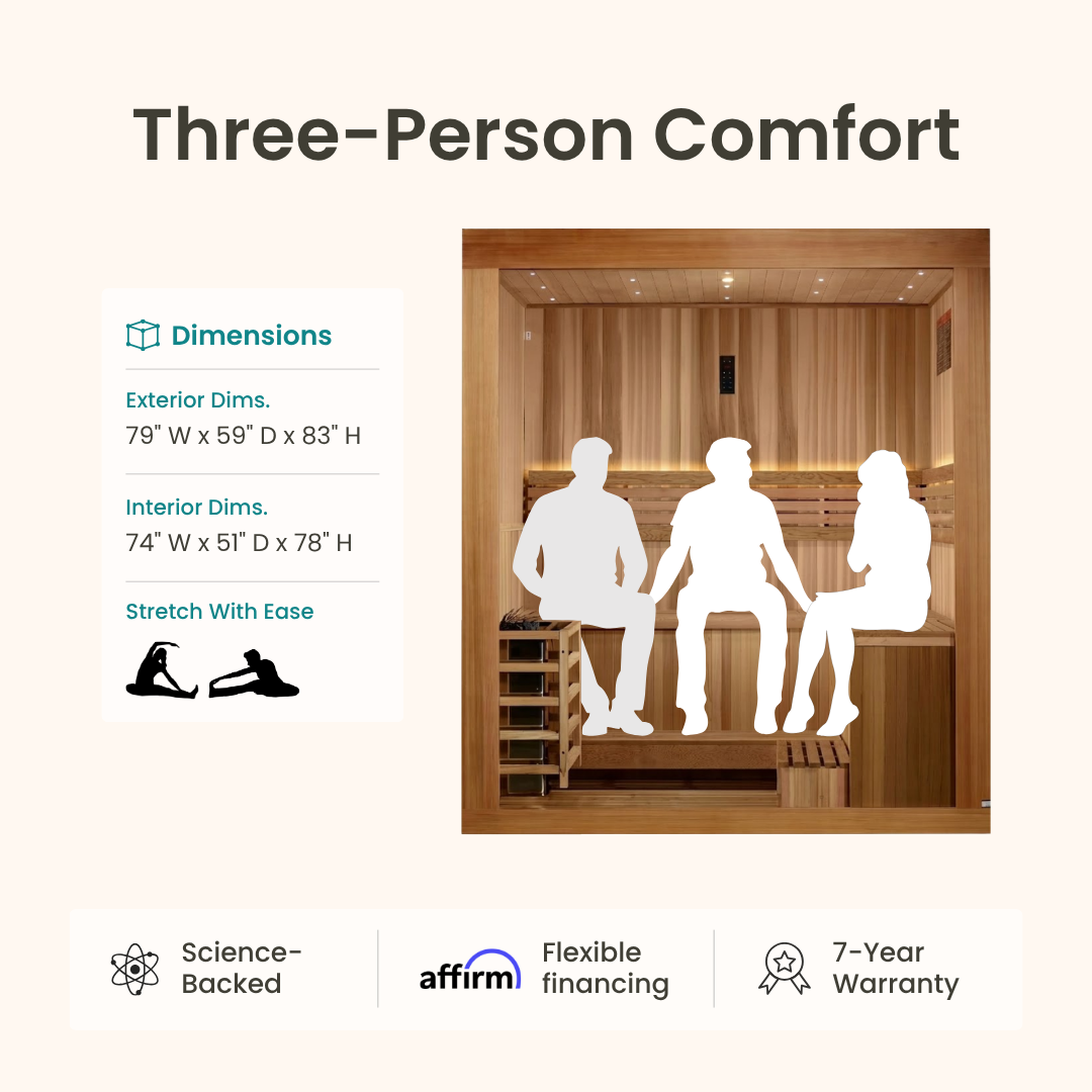 Ally King Traditional Indoor Sauna - 3 Person