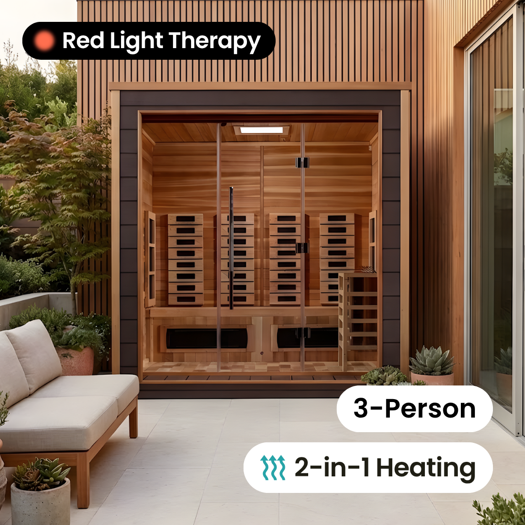 Renew King Hybrid Outdoor Sauna - 3 Person