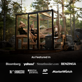 Deluxe Panorama Glass Traditional Outdoor Luxury Sauna - 6 Person