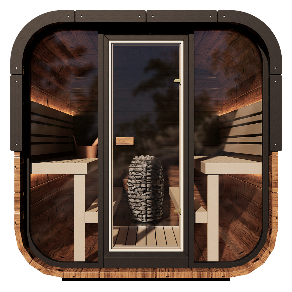 Grand Governor Front Glass Traditional Outdoor Sauna - 6 Person