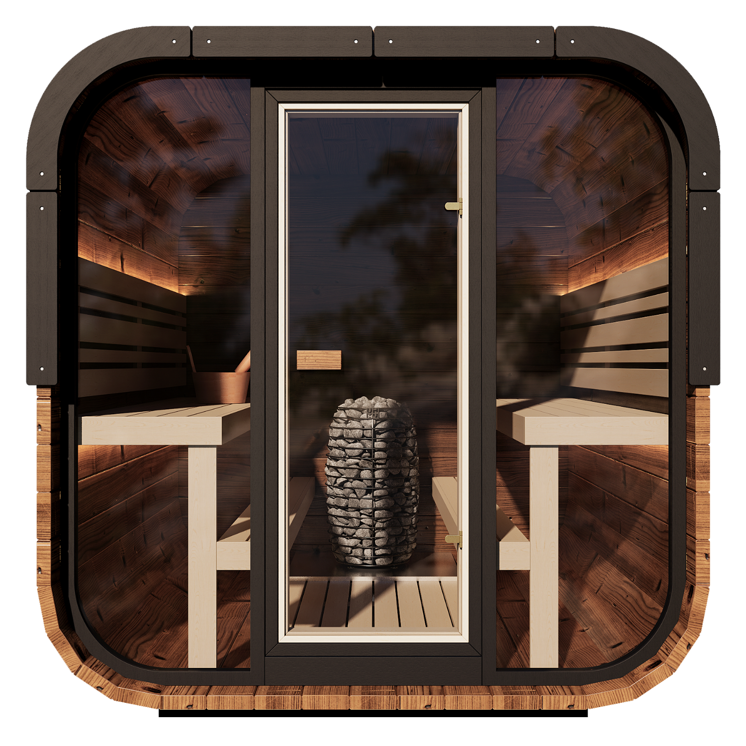 Grand Governor Front Glass Traditional Outdoor Sauna - 6 Person