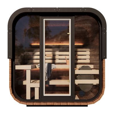 Governor Front Glass Traditional Outdoor Sauna - 3 Person