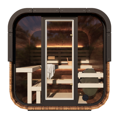 Governor King Front Glass Traditional Outdoor Sauna - 4 Person