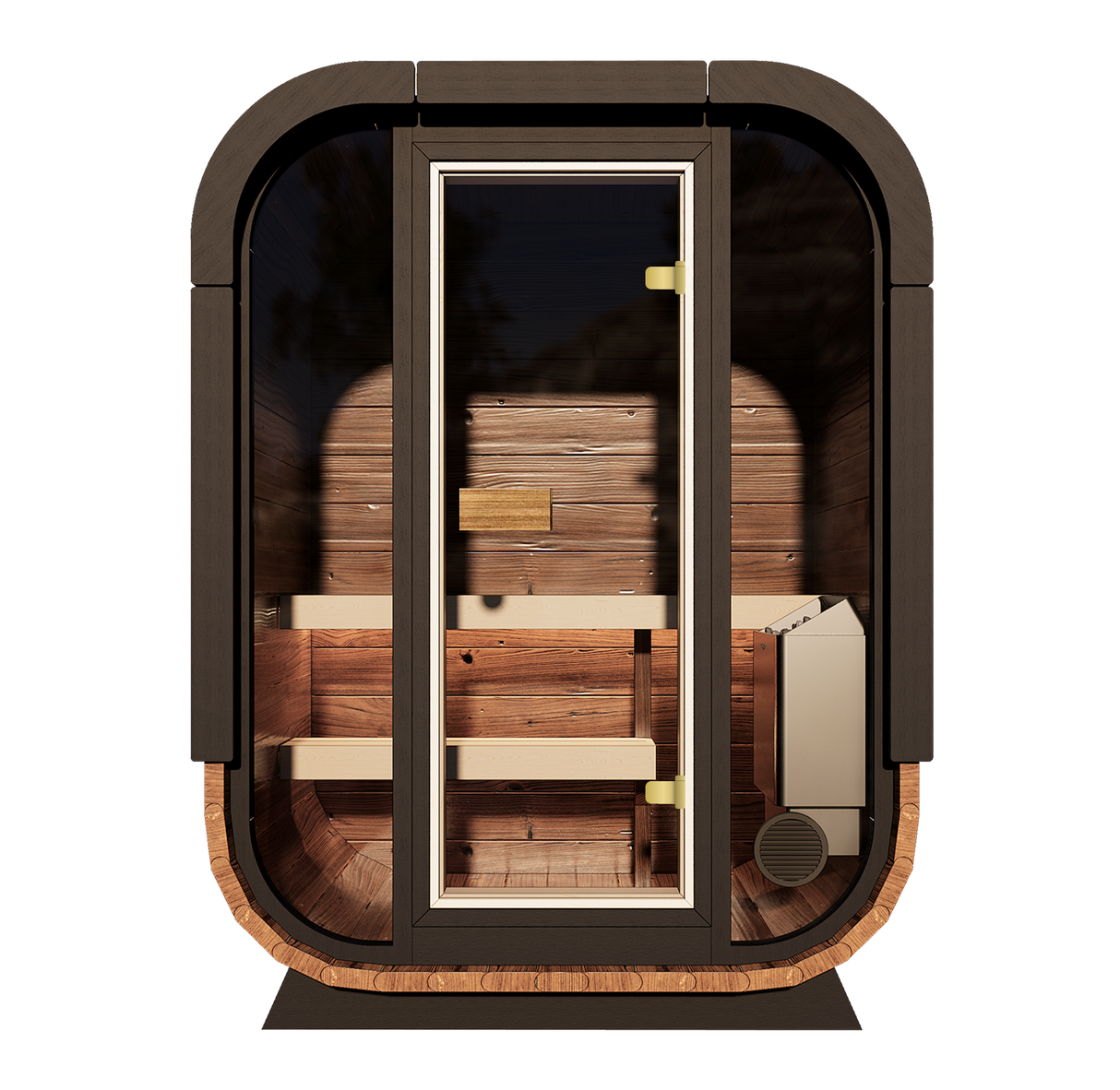 Governor Mini Front Glass Traditional Outdoor Sauna - 2 Person