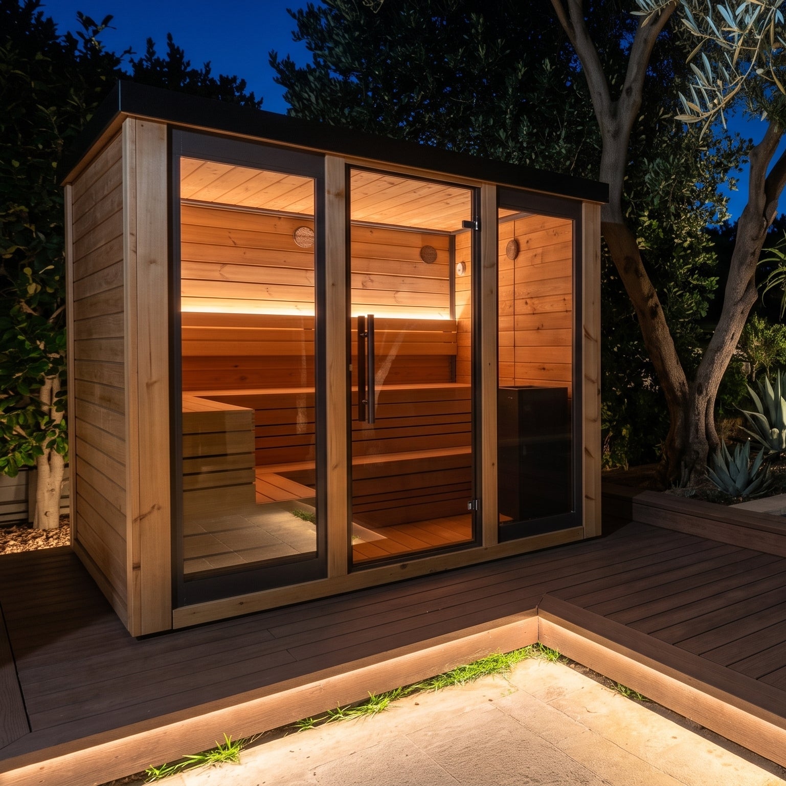 Grand Monarch II 6-Person Cabin-Style Outdoor Traditional Sauna