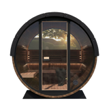 Nordic King Front Glass Traditional Outdoor Barrel Sauna - 4 Person
