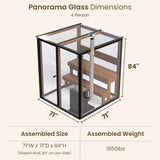 Mirror Panorama Glass Traditional Outdoor Luxury Sauna  - 4 Person