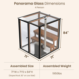 Panorama Glass Traditional Outdoor Luxury Sauna  - 4 Person