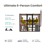 Deluxe Panorama Glass Traditional Outdoor Luxury Sauna - 6 Person