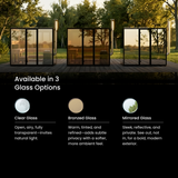 Deluxe Panorama Glass Traditional Outdoor Luxury Sauna - 6 Person