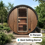 Grand Nordic Traditional Outdoor Barrel Sauna - 6 Person