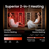 Renew Hybrid Outdoor Sauna - 2 Person