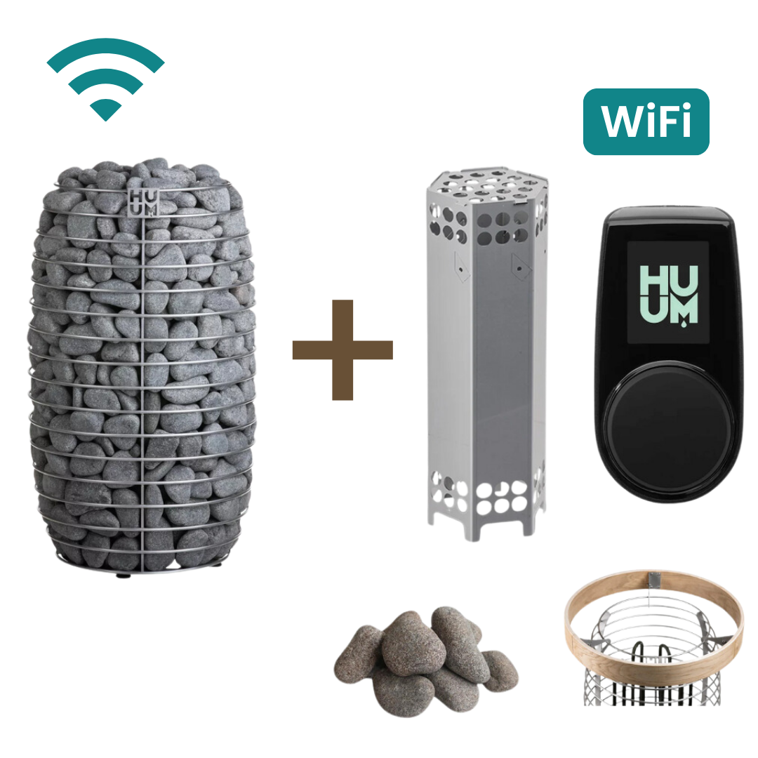 Patio S Outdoor Sauna Bundle – HUUM Hive Mini 10.5 kW with Wi-Fi Controller